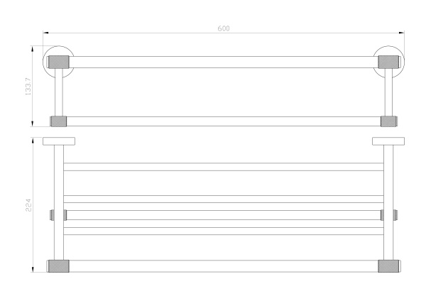 Полотенцедержатель с полкой Wonzon & Woghand Majestic WW-9281 черный с золотом глянцевый