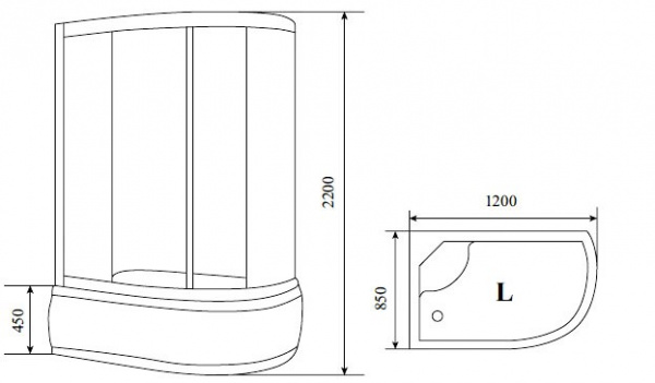 Душевая кабина 120x85 TIMO T-7720 L Душевая кабина 120x85 TIMO T-7720 L