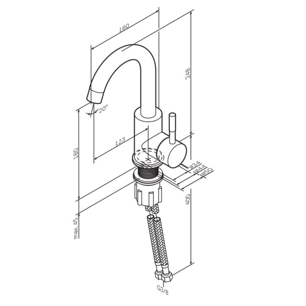 Смеситель для раковины Am.Pm X-Joy S черный матовый