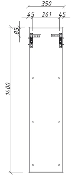 Пенал Caprigo Modo Terza 35x140 см 35651R-SF027 R подвесной белый