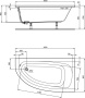 Асимметричная ванна 160х90 см Ideal Standard K275701 HOTLINE Асимметричная ванна 160х90 см Ideal Standard K275701 HOTLINE