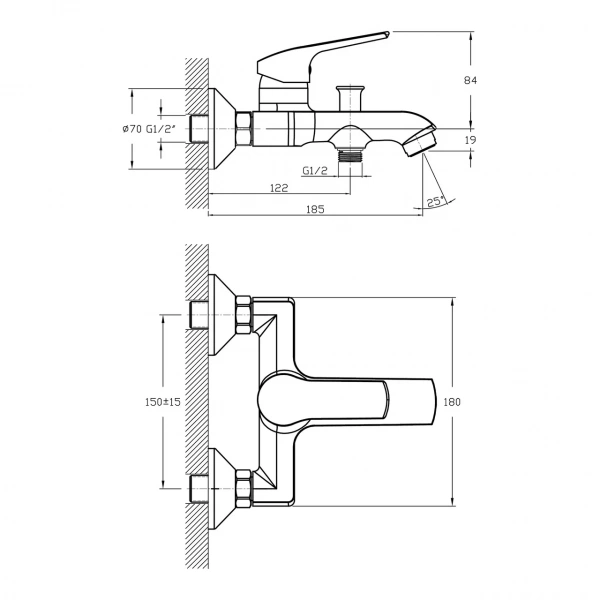 Смеситель для ванны и душа Koller Pool TWIST TW0100 Смеситель для ванны и душа Koller Pool TWIST TW0100