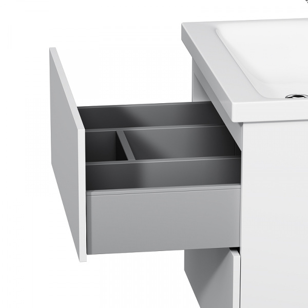 Тумба без раковины подвесная 60 см AM.PM Gem 2 ящика белый глянец M90FHX06022WG Тумба без раковины подвесная 60 см AM.PM Gem 2 ящика белый глянец M90FHX06022WG
