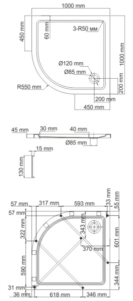 Поддон для душа 100см WasserKRAFT Isen 26T23 Поддон для душа 100см WasserKRAFT Isen 26T23