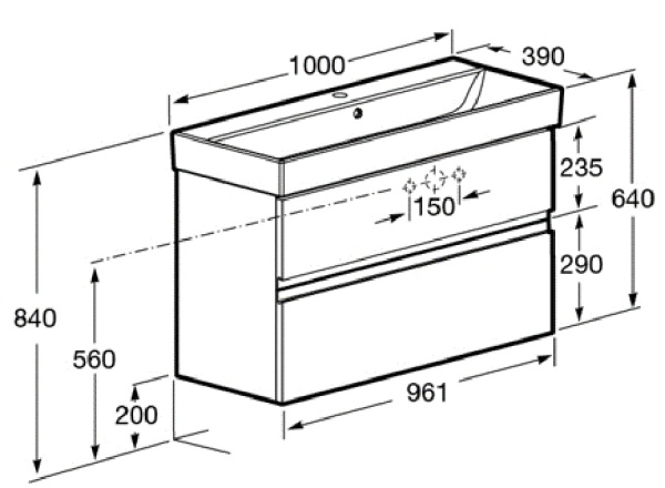 Тумба под раковину Roca Oleta 95 см A857641515 подвесная капучино