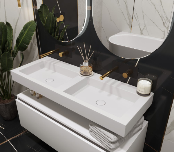 Раковина-столешница моноблок 100х45х10 Armadi Art FLAT ST 888-100 Раковина-столешница моноблок 100х45х10 Armadi Art FLAT ST 888-100