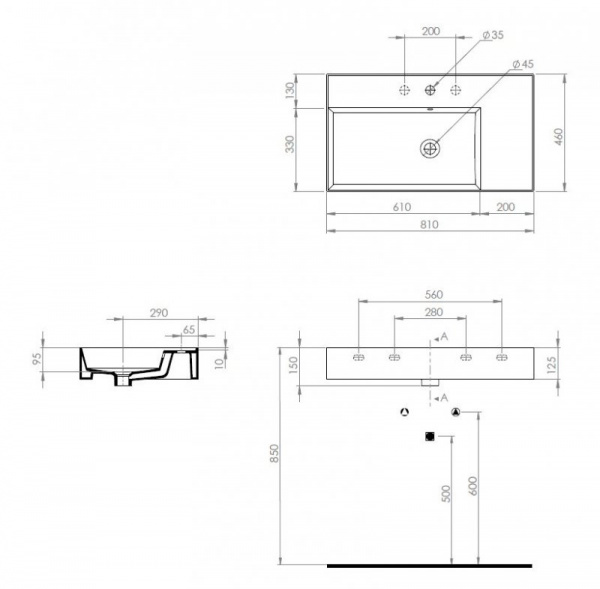 Керамическая раковина 81x46 см Cezares TWENTY TW08011 белый Керамическая раковина 81x46 см Cezares TWENTY TW08011 белый
