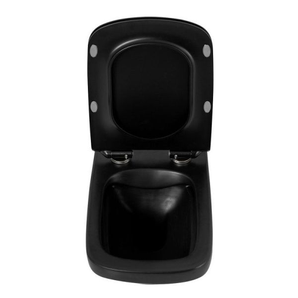 Унитаз подвесной безободковый  BelBagno SELA BB3201CHR-MB черный матовый Унитаз подвесной безободковый  BelBagno SELA BB3201CHR-MB черный матовый