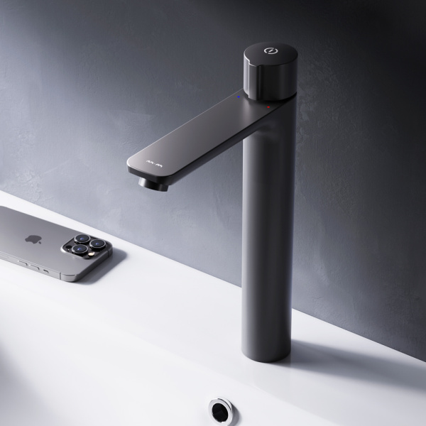 Смеситель для раковины с термостатом Am.Pm X-Joy черный матовый