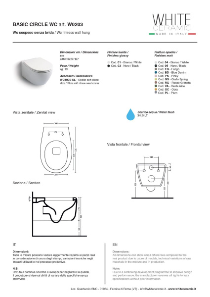 Безободковый унитаз крепежом  White Ceramic Basic W020301 белый Безободковый унитаз крепежом  White Ceramic Basic W020301 белый