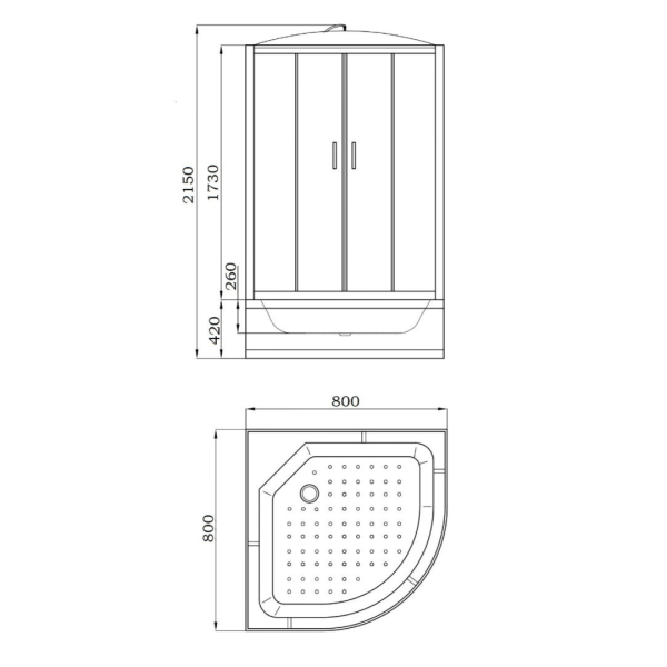 Душевая кабина 80х80х215 PARLY Classic EC821 Душевая кабина 80х80х215 PARLY Classic EC821
