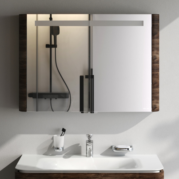 Шкаф зеркальный Am.Pm Sensation 100 см M30MCX1001NF орех с подсветкой