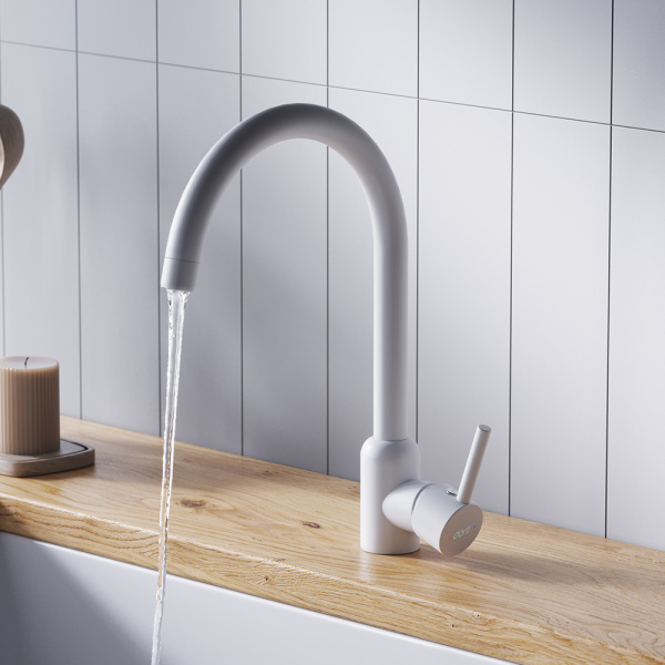 Смеситель для кухонной мойки Dorff Logic D3007033 белый матовый