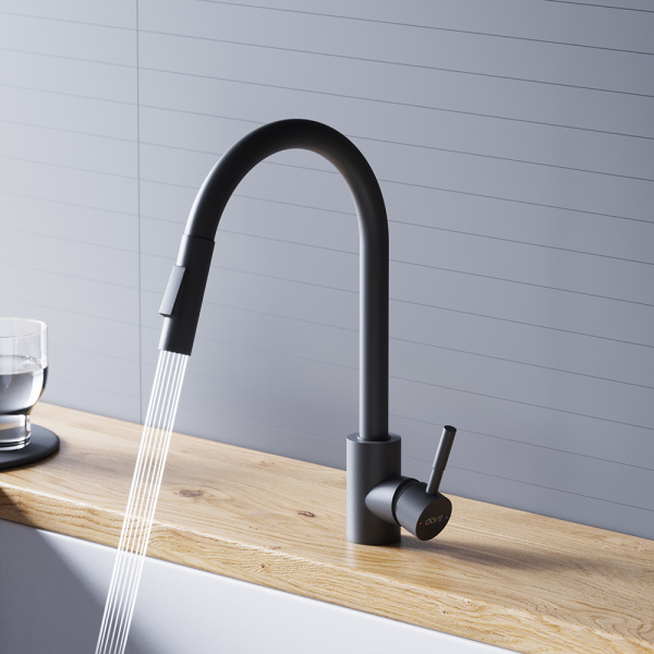 Смеситель для кухонной мойки Dorff Logic D3007522 черный матовый