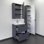 Тумба с раковиной Comforty Лима 60 см 00-00019209 напольная антрацит