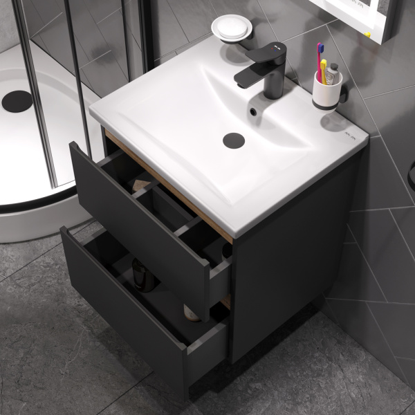 Комплект подвесной мебели 55 см и аксессуаров AM.PM X-Joy BK85GO черный Комплект подвесной мебели 55 см и аксессуаров AM.PM X-Joy BK85GO черный