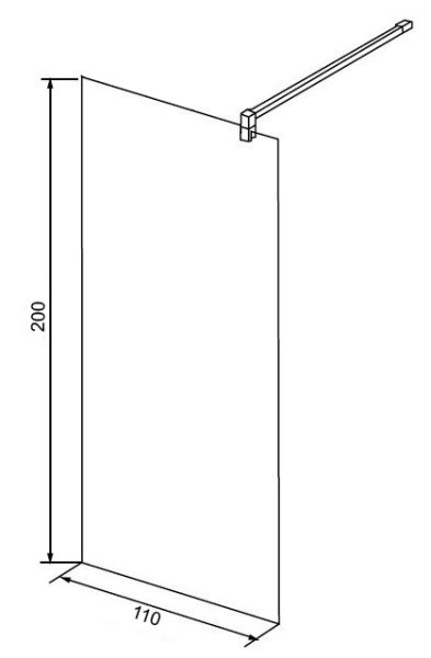 Душевая перегородка регулируемый кронштейн 110x200 см Loranto  CS-L1020 110 Душевая перегородка регулируемый кронштейн 110x200 см Loranto  CS-L1020 110