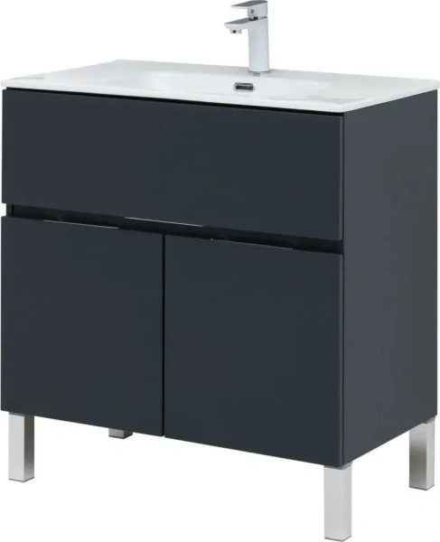 Тумба под раковину Aquanet Алвита New 80 см 00277551 напольная антрацит