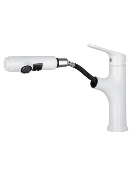 Смеситель для раковины с гигиеническим душем Wonzon & Woghand WW-AE4151-MW белый матовый