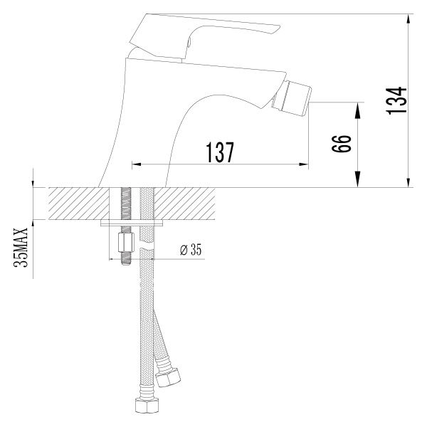 Смеситель для биде Lemark Unit LM4508C Смеситель для биде Lemark Unit LM4508C