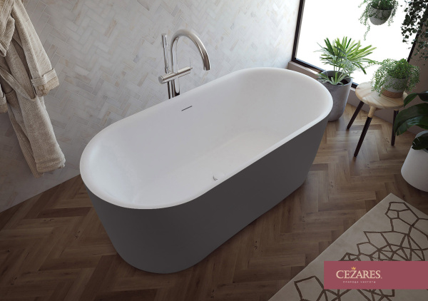 Ванна акриловая Cezares Metauro 180x80 METAURO-INT-Central-180-80-60-G-W-MATT