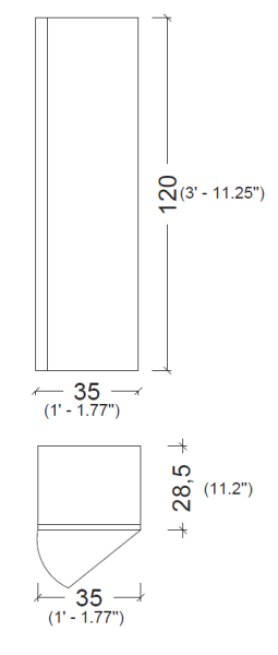 Пенал Armadi Art Vallessi 35x120 см 836-W подвесной белый