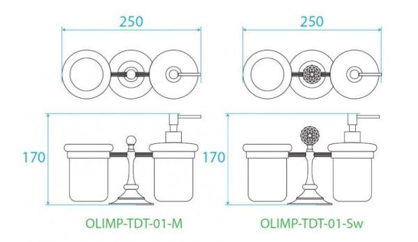 Стакан и диспенсер настольные  Cezares OLIMP OLIMP-TDT-03/24-M золото Стакан и диспенсер настольные  Cezares OLIMP OLIMP-TDT-03/24-M золото