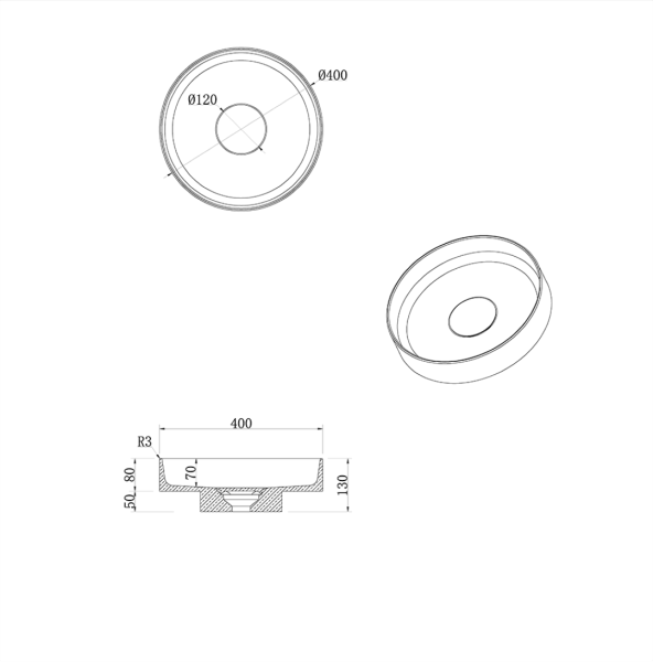 Раковина Boheme Sole 40 см 801-ED накладная коричневая