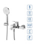 Смеситель для ванны с ручным душем, шлангом и держателем BelBagno Albano ALBANO-VASM-CRM хром глянцевый