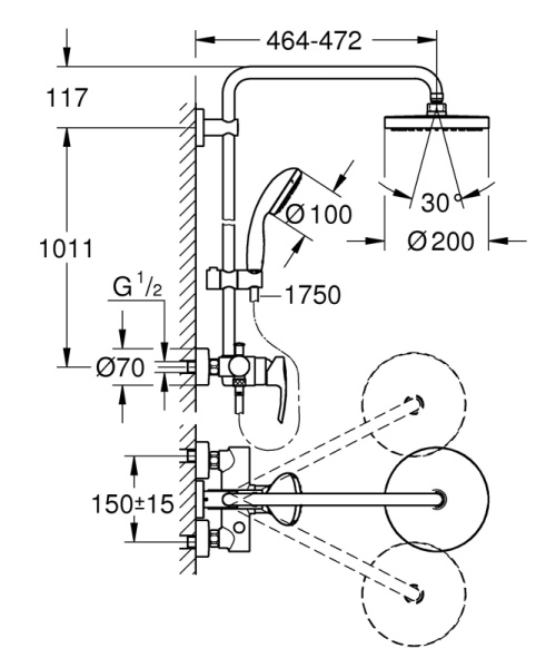 Душевая колонна  Grohe Tempesta new 26244001 хром Душевая колонна  Grohe Tempesta new 26244001 хром