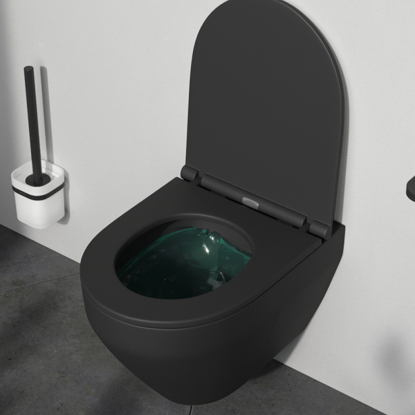 Унитаз подвесной безободковый с инсталляцией и кнопкой смыва AM.PM Spirit V2.0 IS47051.701700MB