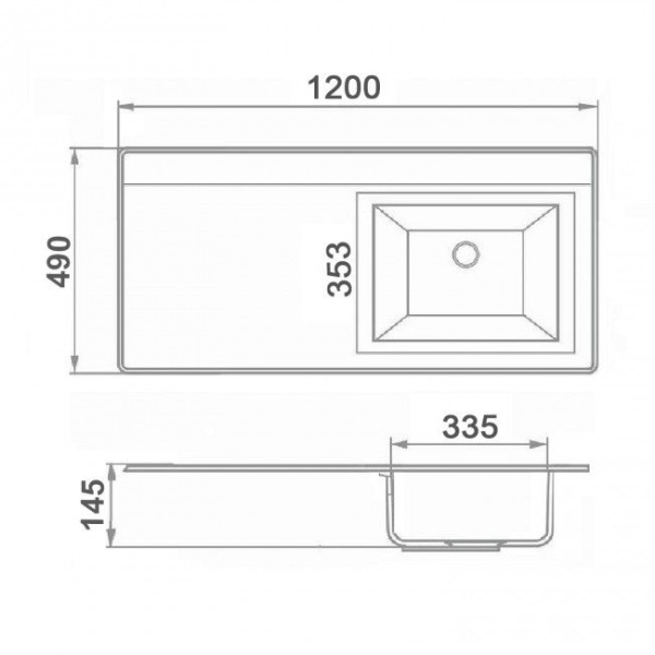 Мебельная раковина Санмарко Gamma Лайт 120 см 00-00001025