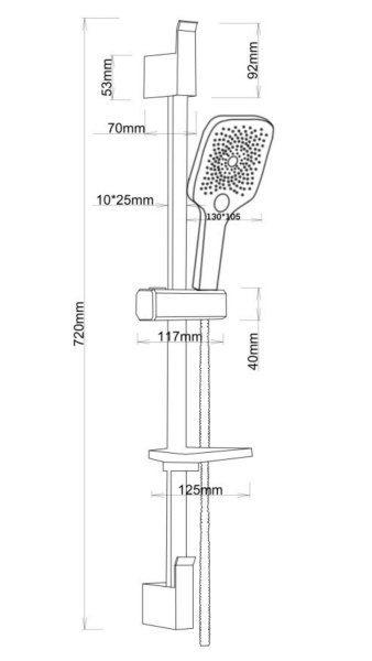 Душевой гарнитур ESKO SSS1303SQBlack Душевой гарнитур ESKO SSS1303SQBlack