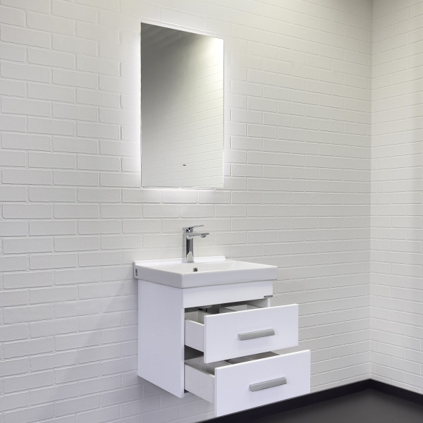 Тумба с раковиной Comforty Никосия 50 см 00-00018022 подвесная белая