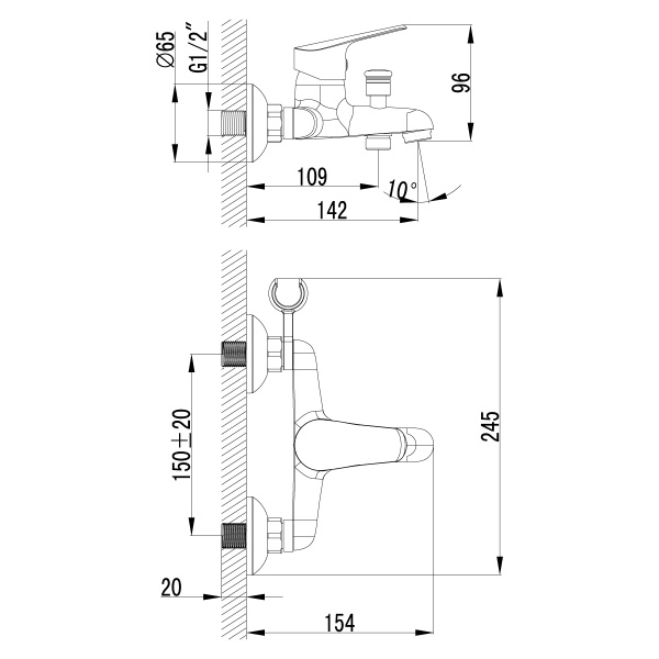 Смеситель для ванны Lemark Partner LM6552C Смеситель для ванны Lemark Partner LM6552C