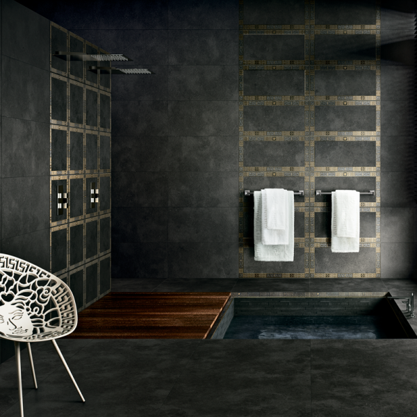 Вставка для плитки Versace Greek 4x4 см 261155 чёрный