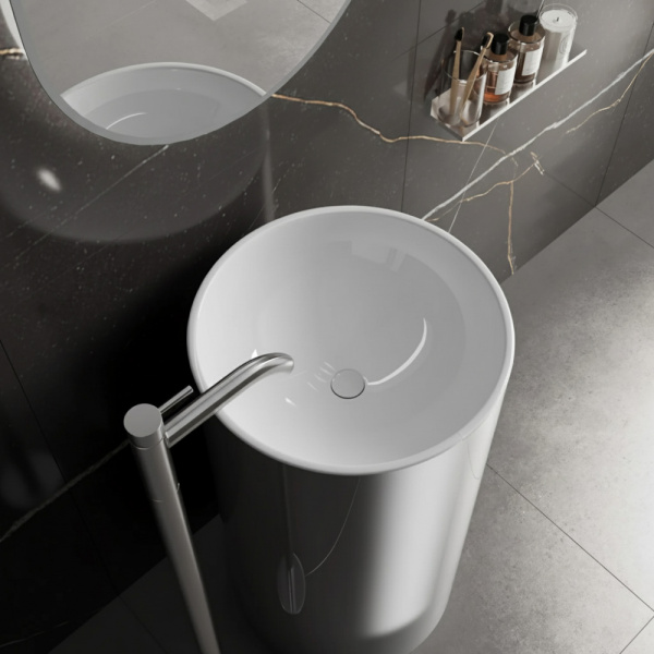 Раковина напольная Abber Bequem 45 см AC2133 белая