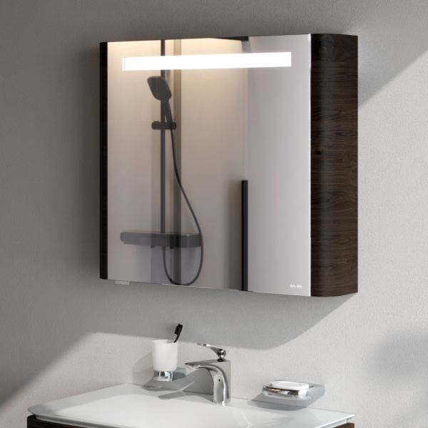 Шкаф зеркальный Am.Pm Sensation 80 см M30MCL0801TF L табачный дуб с подсветкой