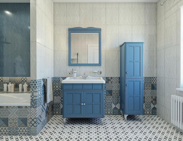 Тумба с раковиной Caprigo Borgo 80 см 33412CH-029.000.00.20 напольная синяя