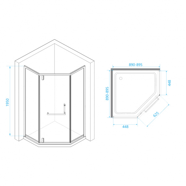 Душевой уголок RGW HO-084W 90x90x195 350608499-25 Душевой уголок RGW HO-084W 90x90x195 350608499-25