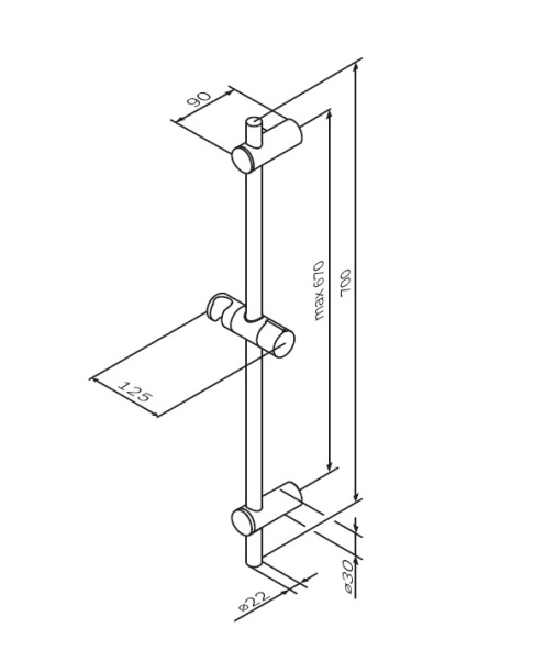 Душевая штанга AM.PM Gem F0390000 хром глянцевая