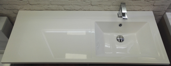 Раковина из литьевого мрамора правосторонняя 120x15 см BelBagno KRAFT-LVD BB1200/480-LV-MR-R белый Раковина из литьевого мрамора правосторонняя 120x15 см BelBagno KRAFT-LVD BB1200/480-LV-MR-R белый