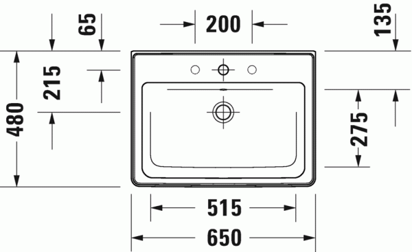 Раковина 65 см DURAVIT D-NEO 2367650000 Раковина 65 см DURAVIT D-NEO 2367650000