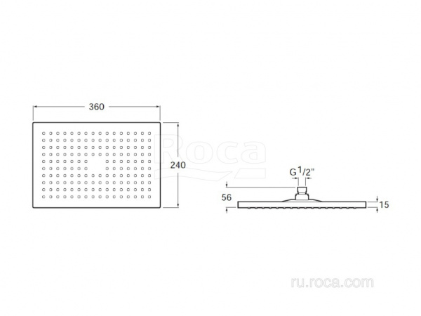 Душевая насадка Roca Rainsense 360x240 5B3050C00 Душевая насадка Roca Rainsense 360x240 5B3050C00