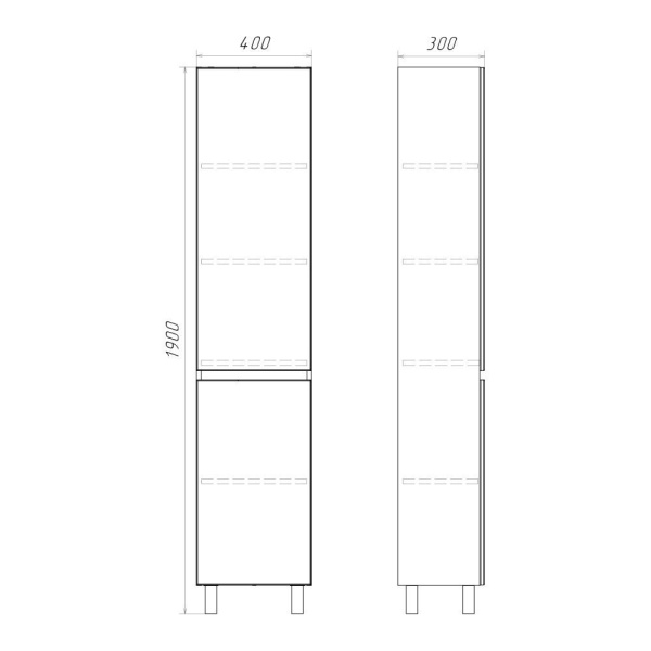 Пенал Comforty Лозанна 40x190 см 00-00017838 напольный белый