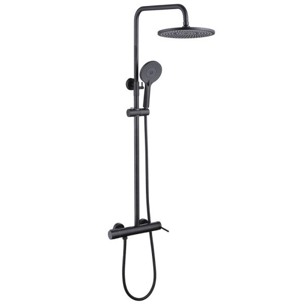 Душевая стойка ABBER Emotion AF8816B с изливом черная матовая Душевая стойка ABBER Emotion AF8816B с изливом черная матовая