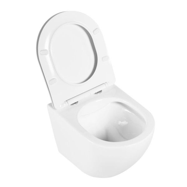 Унитаз подвесной безободковый с сиденьем  BelBagno UNO BB3105CHR/SC Унитаз подвесной безободковый с сиденьем  BelBagno UNO BB3105CHR/SC