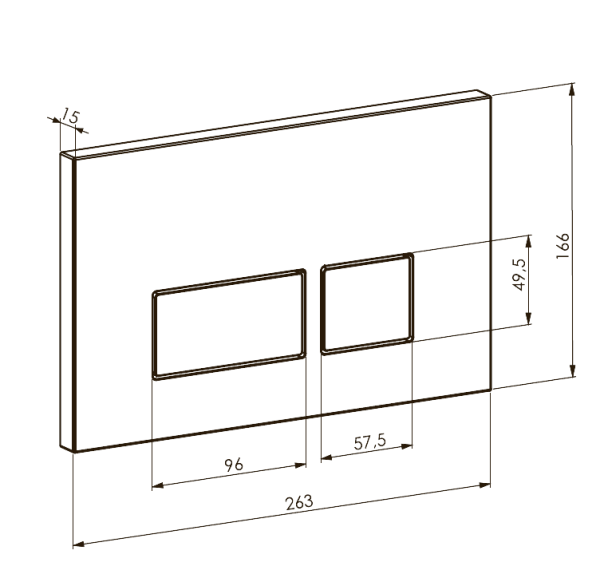 Кнопка смыва Boheme 664-SGM графит глянец