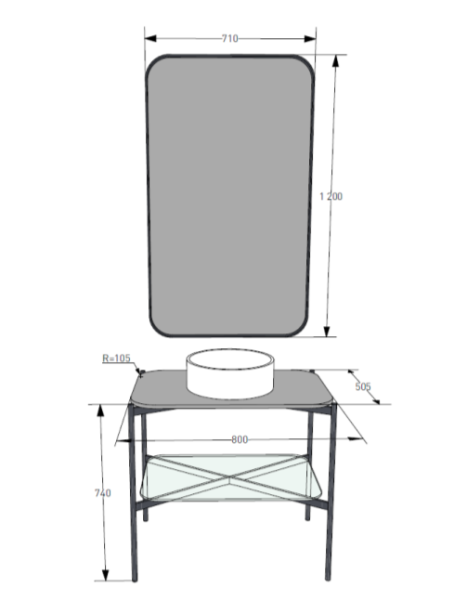 Консоль Salini Grazia 80 см 27G108 под раковину напольная