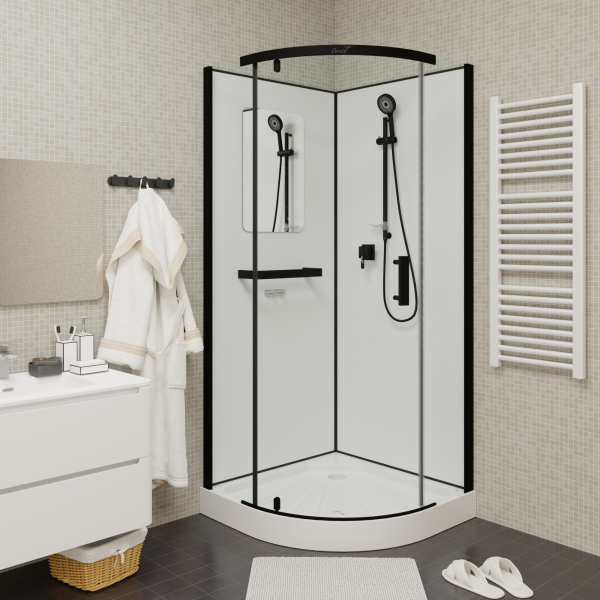 Душевая кабина Ceruttispa 90x205 KORRA90B профиль черный